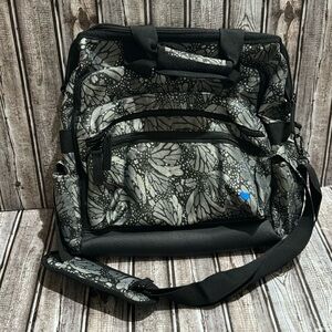 Nurse Mates Butterfly Silver Gray Jacquard Medical Professional Carry Bag
